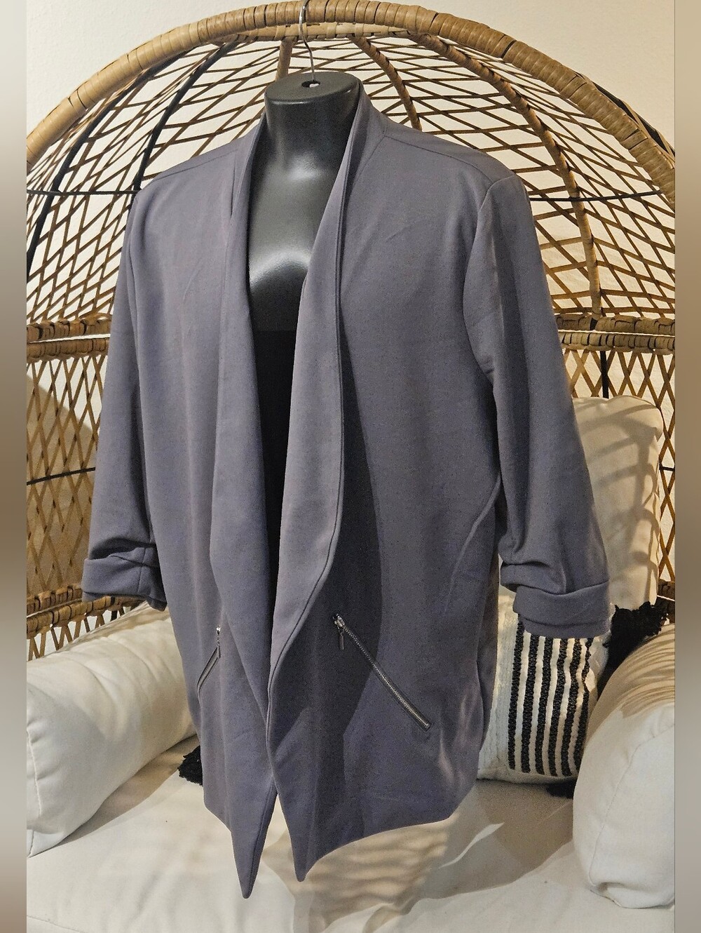 Maurices Open Front Blazer - Slate Grey